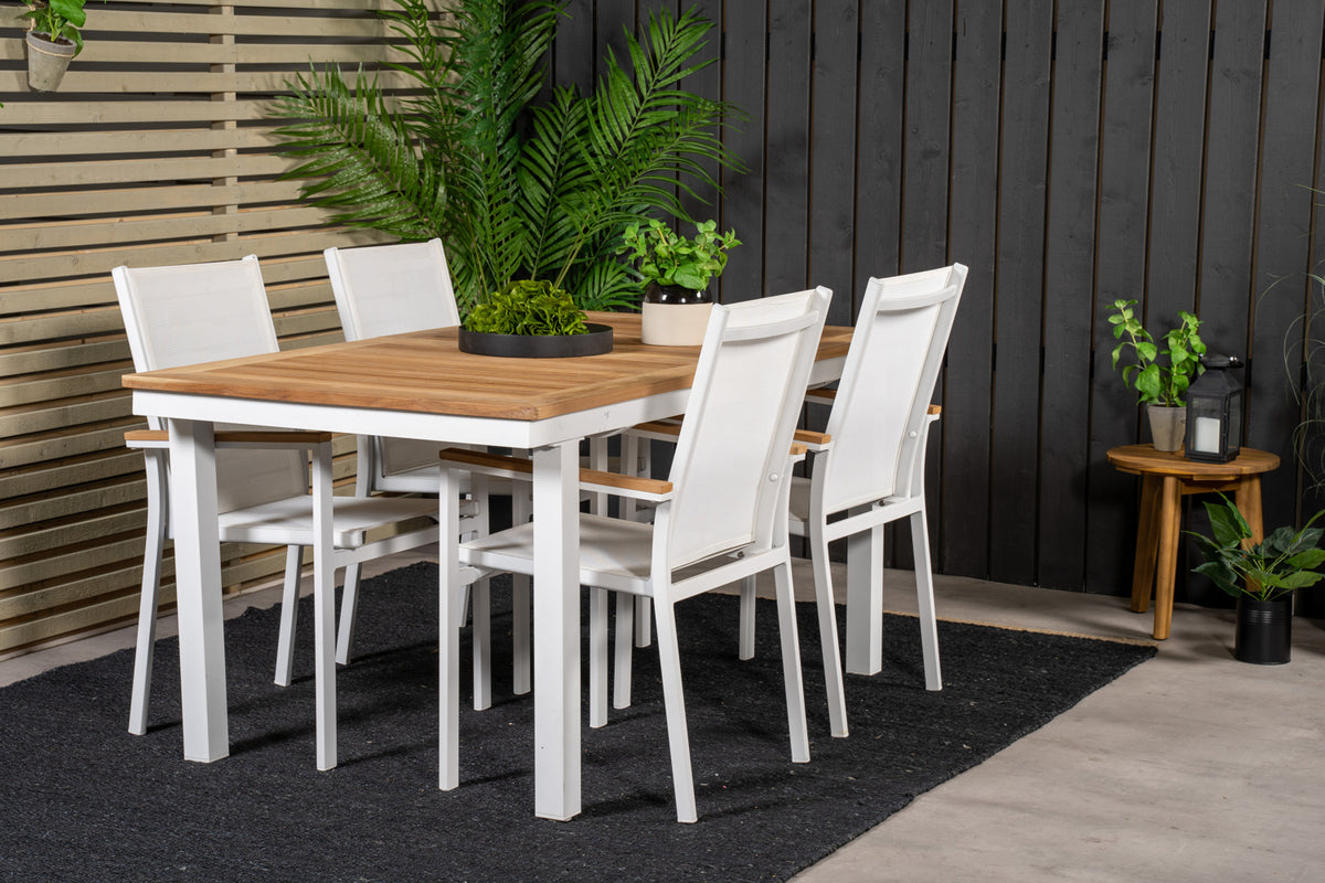 Texas & Panama Spisestole Hvid + Spisebord 160 x 90