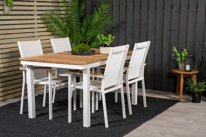 Texas & Panama Spisestole Hvid + Spisebord 160 x 90