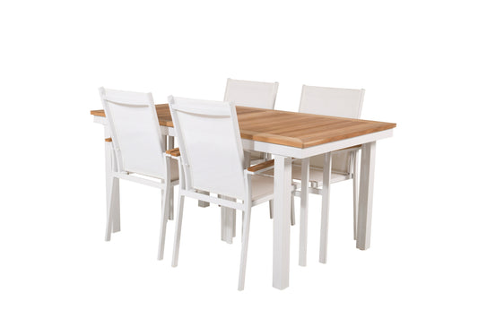 Texas & Panama Spisestole Hvid + Spisebord 160 x 90