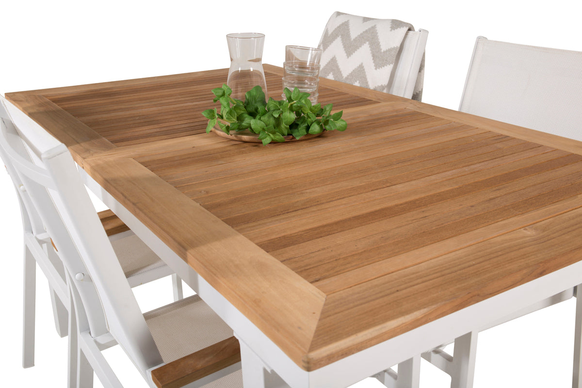 Texas & Panama Spisestole Hvid + Spisebord 160 x 90