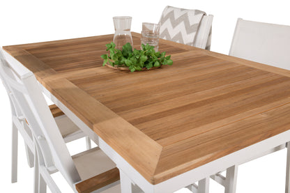 Texas & Panama Spisestole Hvid + Spisebord 160 x 90