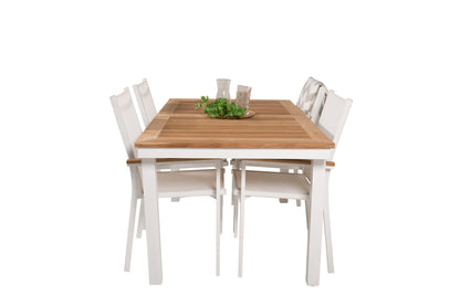Texas & Panama Spisestole Hvid + Spisebord 160 x 90