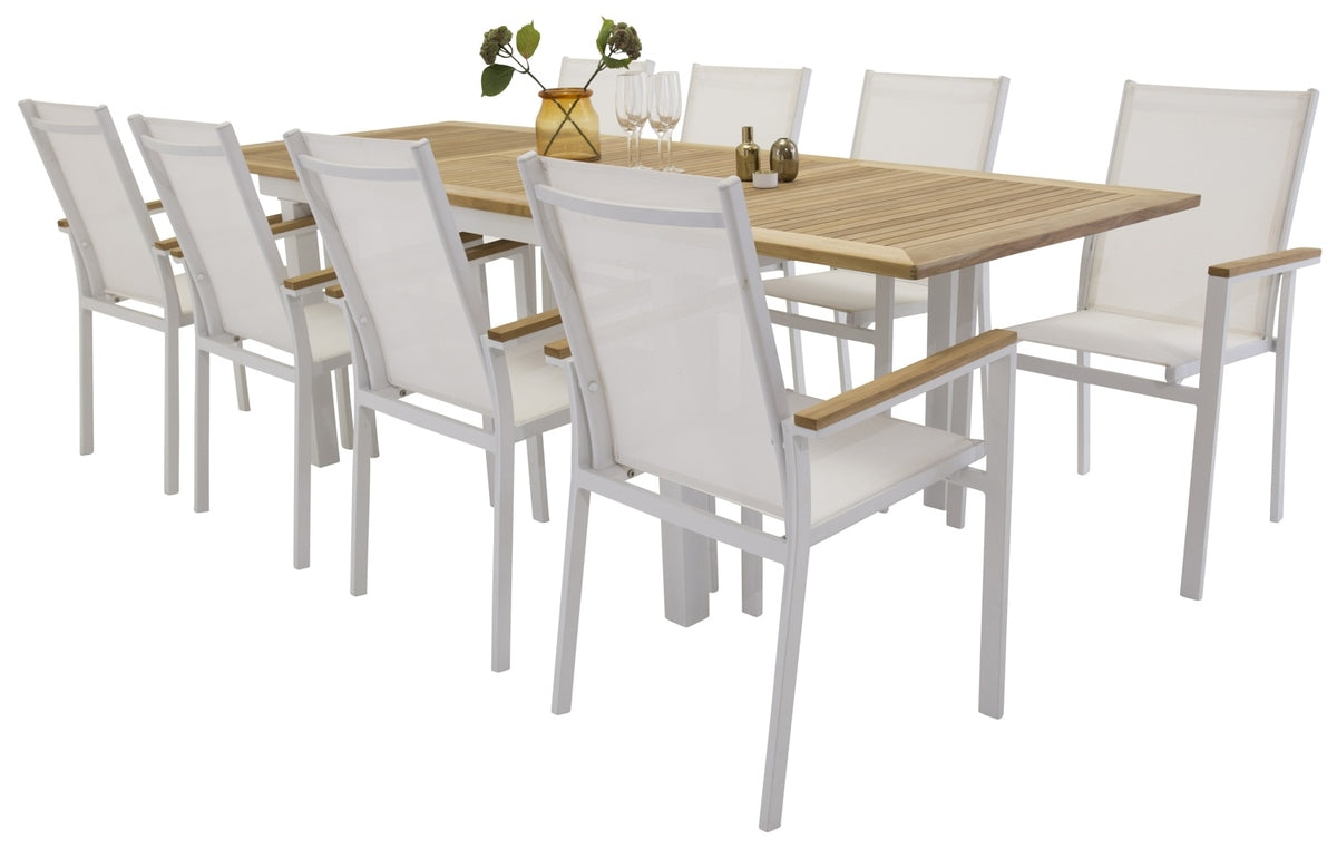 Texas & Panama Spisestole Hvid + Spisebord 160 x 90