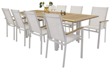 Texas & Panama Spisestole Hvid + Spisebord 160 x 90