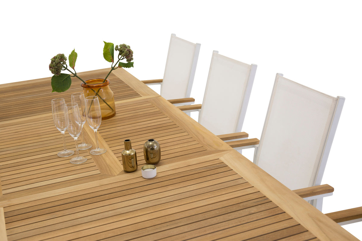 Texas & Panama Spisestole Hvid + Spisebord 160 x 90