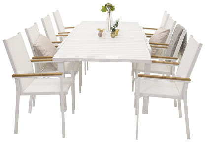 Texas & Marbella Spisebordsstole Hvid + Spisebord 160x100x75