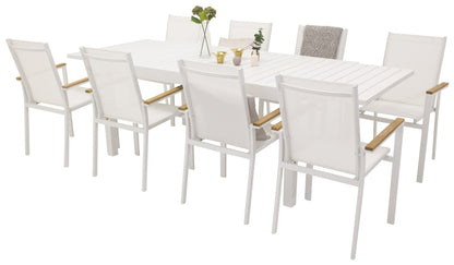 Texas & Marbella Spisebordsstole Hvid + Spisebord 160x100x75