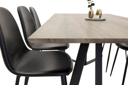 Polar & Marina Spisebordsstole Sort + Spisebord 90x180