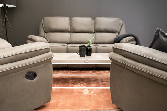Saranda Reclinersofaer Grå + Reclinerlænestole Grå
