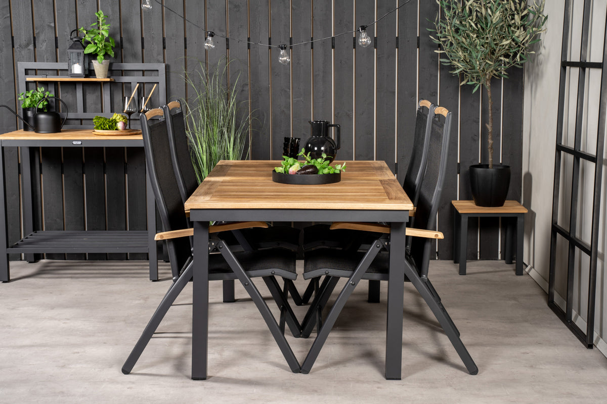 Panama Spisebord 160 x 90 + Positionsstole Sort