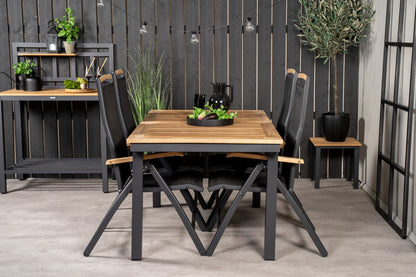 Panama Spisebord 160 x 90 + Positionsstole Sort