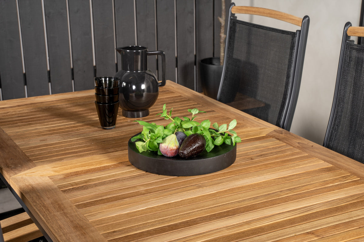 Panama Spisebord 160 x 90 + Positionsstole Sort