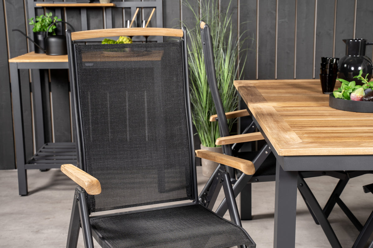 Panama Spisebord 160 x 90 + Positionsstole Sort