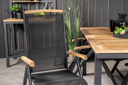 Panama Spisebord 160 x 90 + Positionsstole Sort