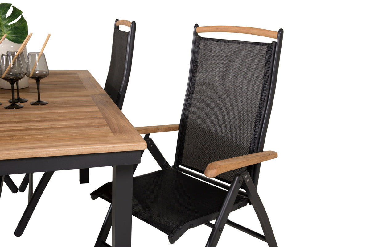 Panama Spisebord 160 x 90 + Positionsstole Sort