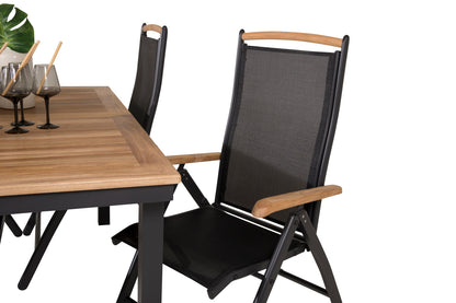 Panama Spisebord 160 x 90 + Positionsstole Sort