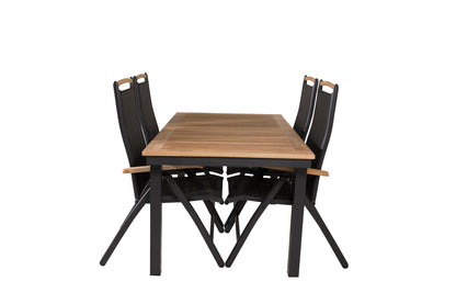 Panama Spisebord 160 x 90 + Positionsstole Sort