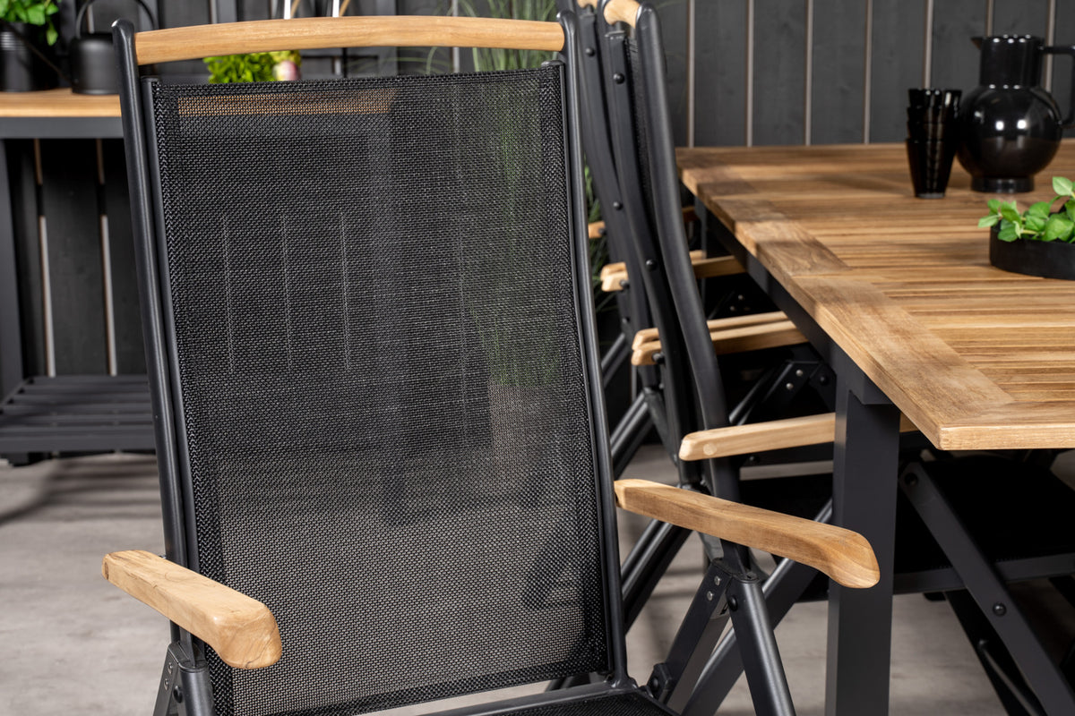 Panama Spisebord 160 x 90 + Positionsstole Sort