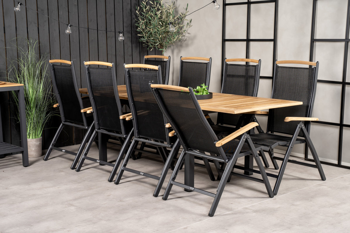 Panama Spisebord 160 x 90 + Positionsstole Sort