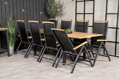 Panama Spisebord 160 x 90 + Positionsstole Sort