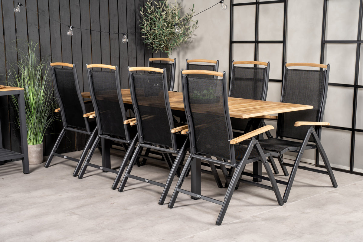 Panama Spisebord 160 x 90 + Positionsstole Sort