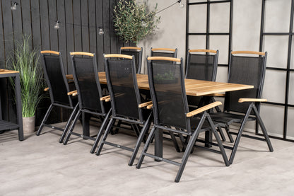 Panama Spisebord 160 x 90 + Positionsstole Sort