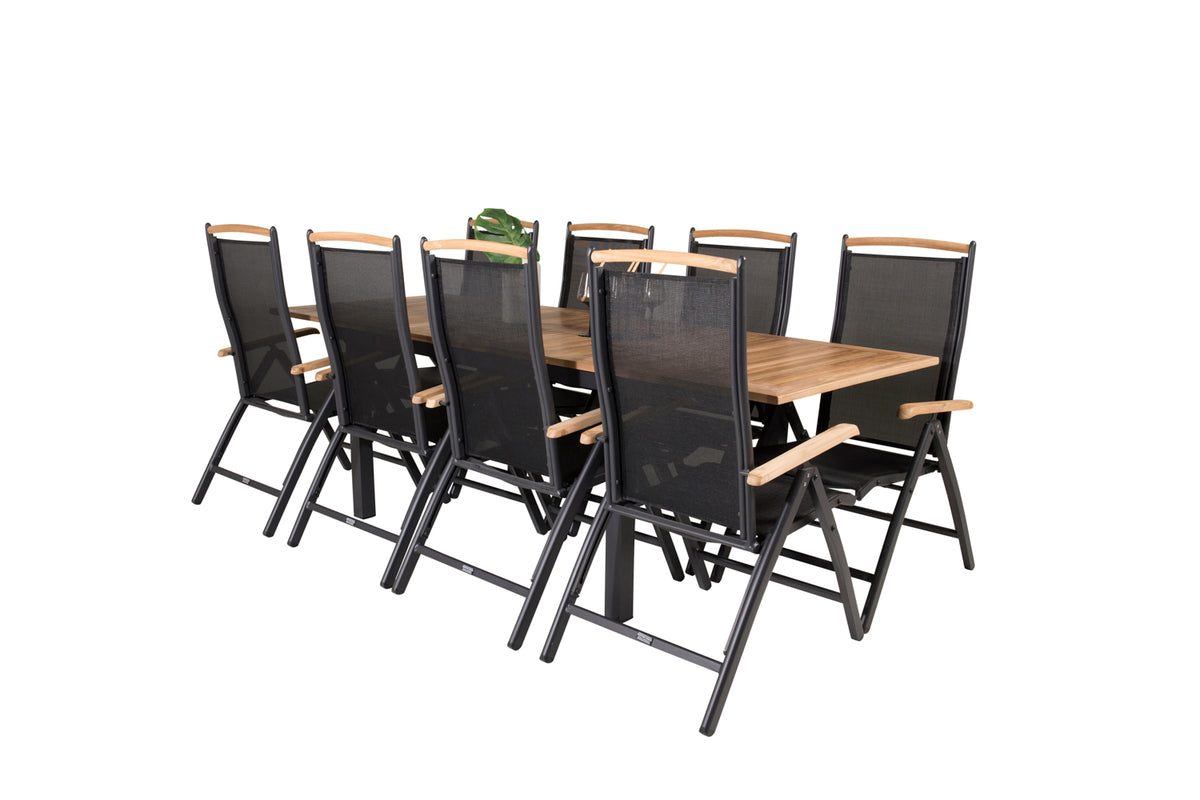 Panama Spisebord 160 x 90 + Positionsstole Sort