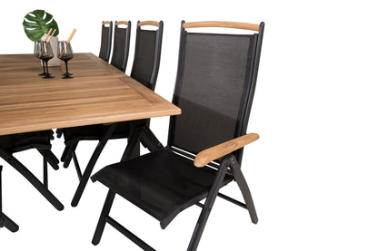 Panama Spisebord 160 x 90 + Positionsstole Sort