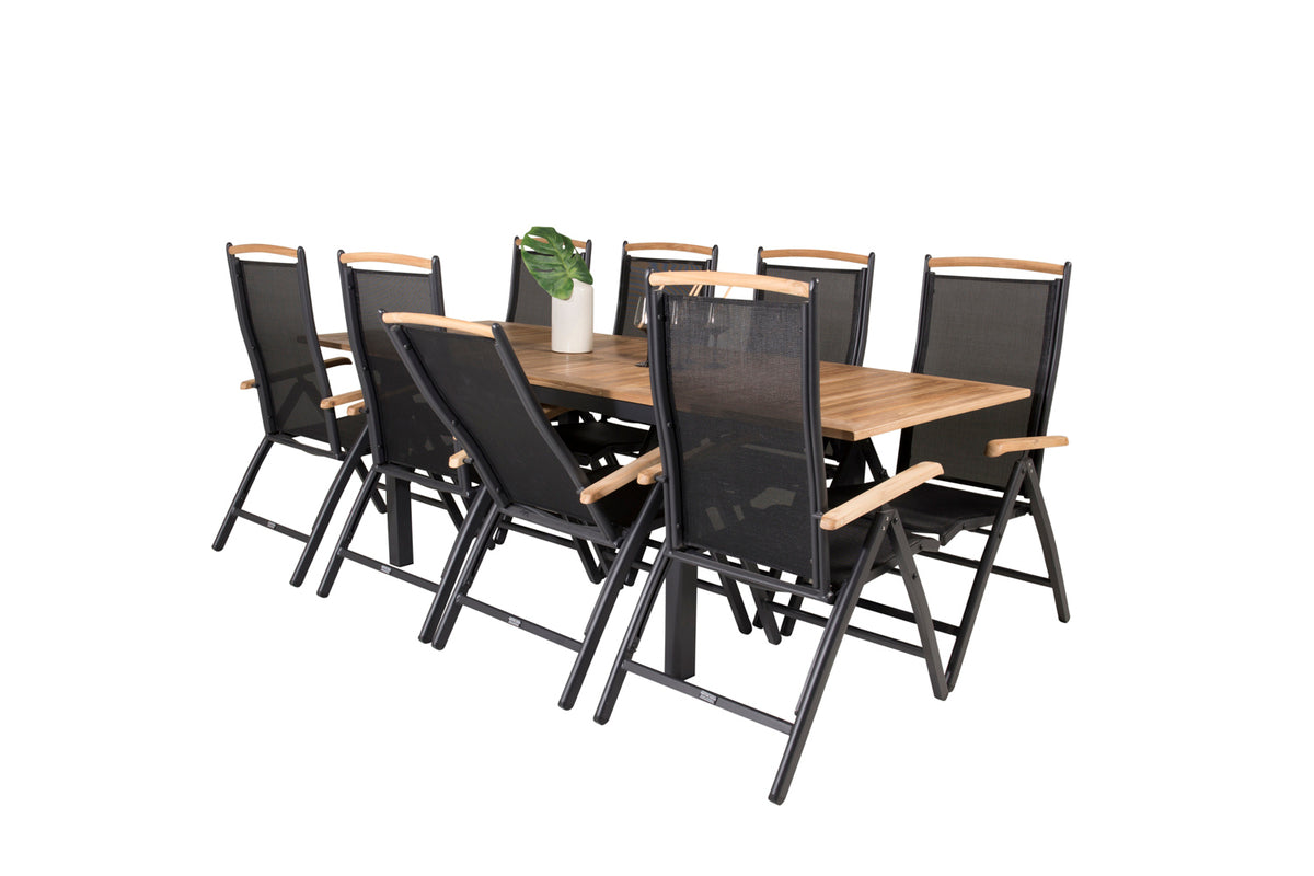 Panama Spisebord 160 x 90 + Positionsstole Sort