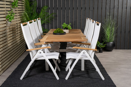 Panama Positionsstole Hvid + Spisebord 160 x 90