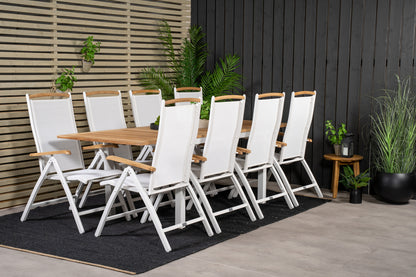 Panama Positionsstole Hvid + Spisebord 160 x 90