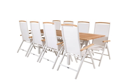 Panama Positionsstole Hvid + Spisebord 160 x 90