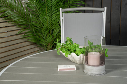 Parma & Albany Spisebord ⌀140 + Positionsstole Hvid