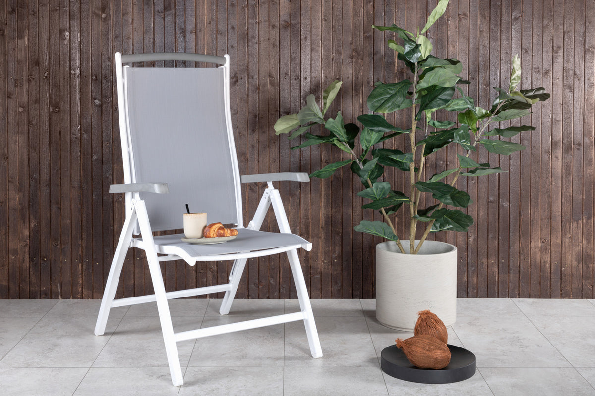 Parma & Albany Spisebord ⌀140 + Positionsstole Hvid