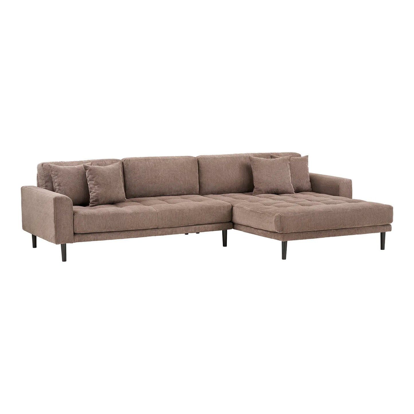 Lido Lounge Sofa, højrevendt i brun fløjl