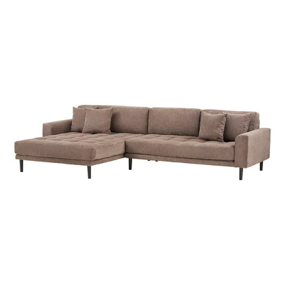 Lido Lounge Sofa, venstrevendt i brun fløjl
