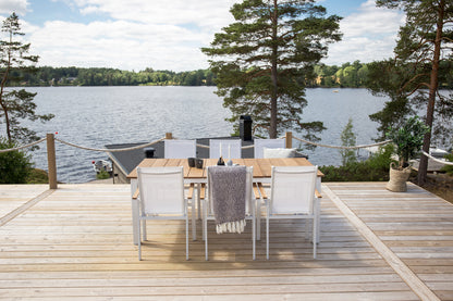 Mexico & Texas Spisebord 210x100 + Spisestole Hvid