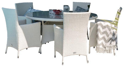 Volta & Malin Spisebord ⌀150 + Spisestole Hvid