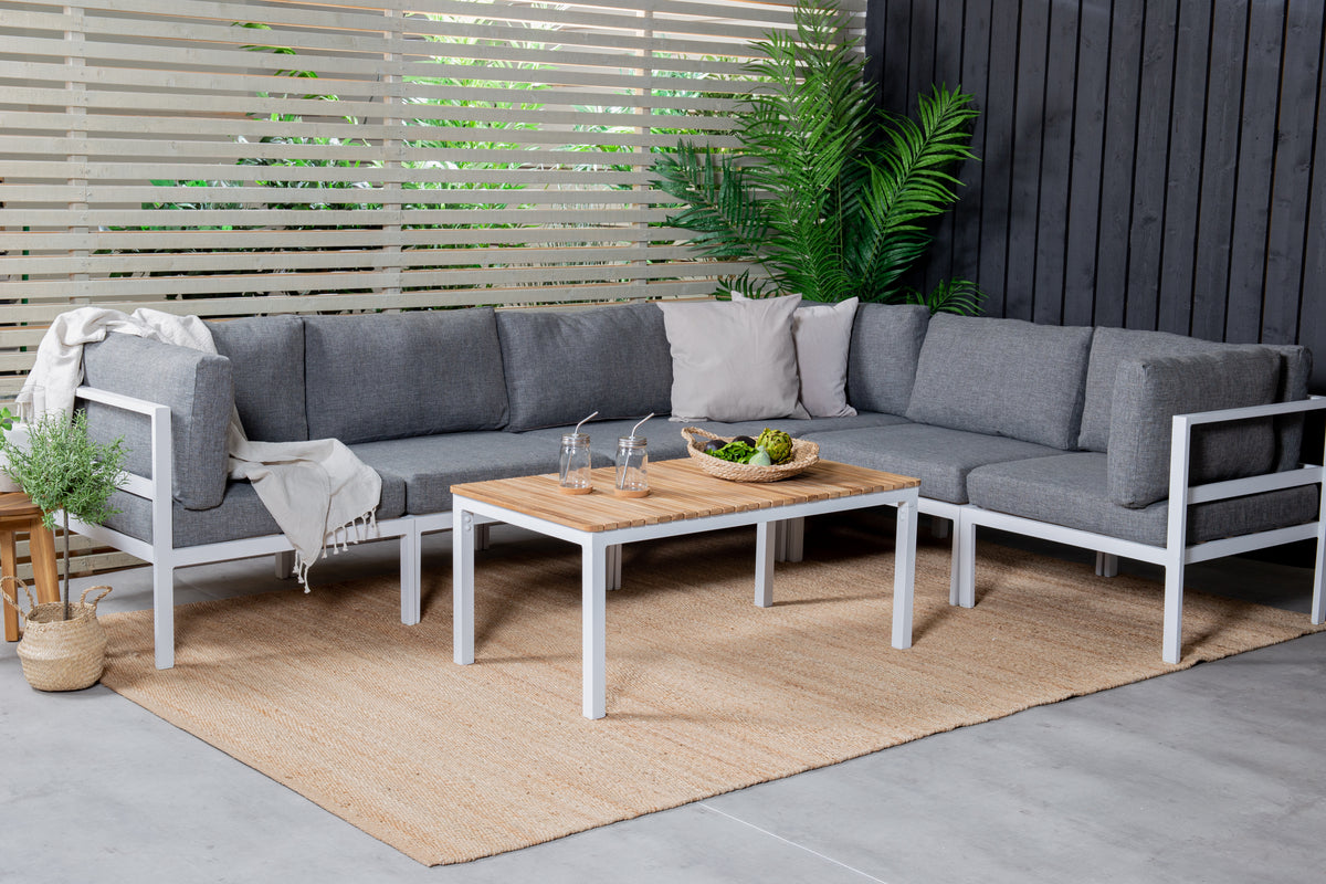 Sofa Bord 110 x 60 Natur + Sofamodul Hvid