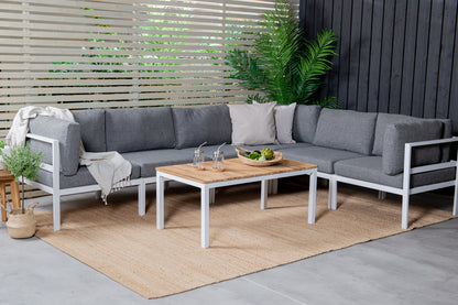 Sofa Bord 110 x 60 Natur + Sofamodul Hvid