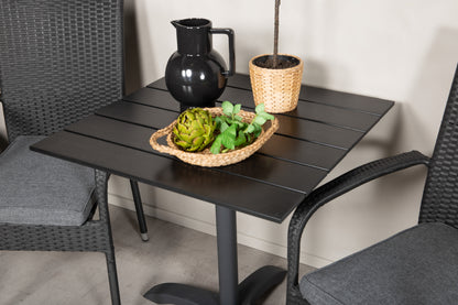 Venture Home Colorado & Anna Cafébord 70x70 + Spisestole Sort