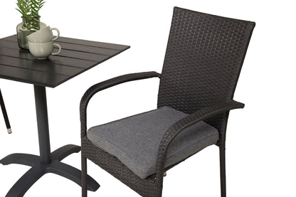 Venture Home Colorado & Anna Cafébord 70x70 + Spisestole Sort