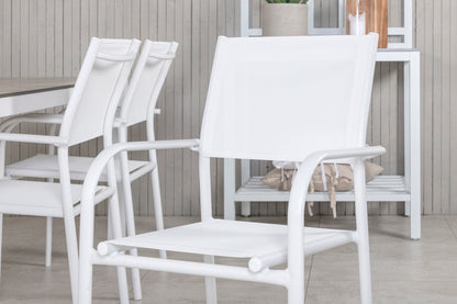 Santorini & Llama Spisestole Hvid + Spisebord 205x100