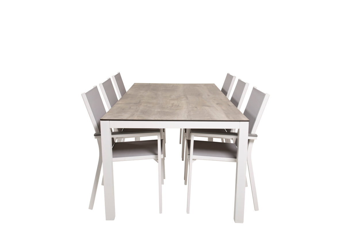 Parma & Llama Spisestole Grå + Spisebord 205x100