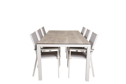 Parma & Llama Spisestole Grå + Spisebord 205x100