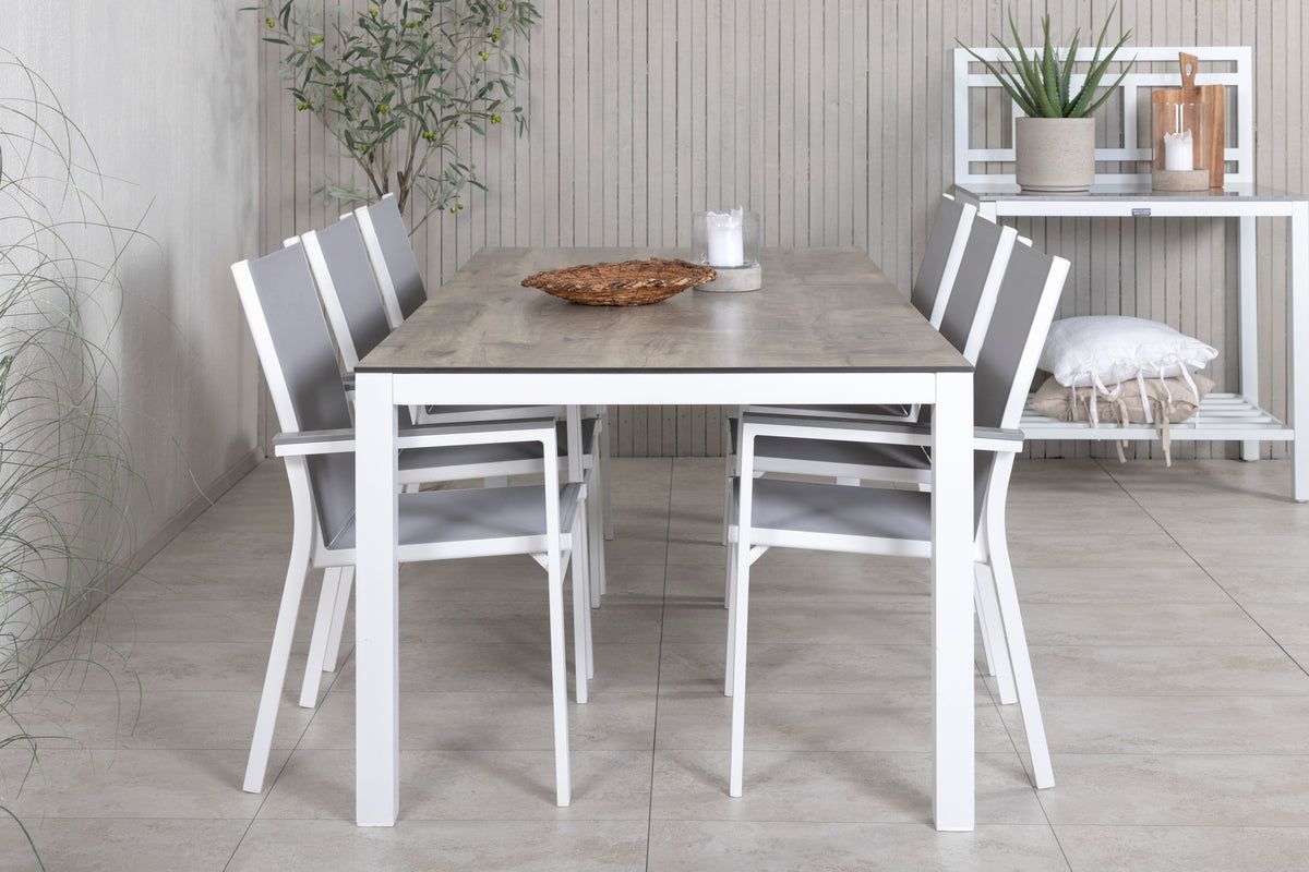 Parma & Llama Spisestole Grå + Spisebord 205x100