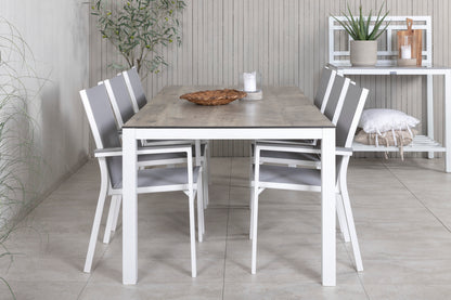 Parma & Llama Spisestole Grå + Spisebord 205x100