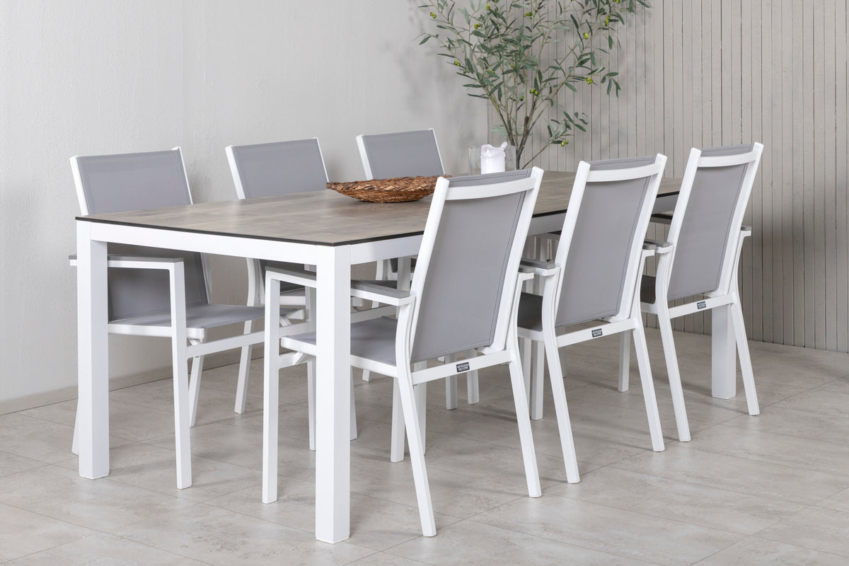 Parma & Llama Spisestole Grå + Spisebord 205x100