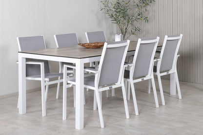 Parma & Llama Spisestole Grå + Spisebord 205x100