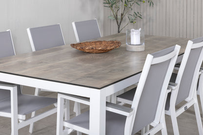 Parma & Llama Spisestole Grå + Spisebord 205x100